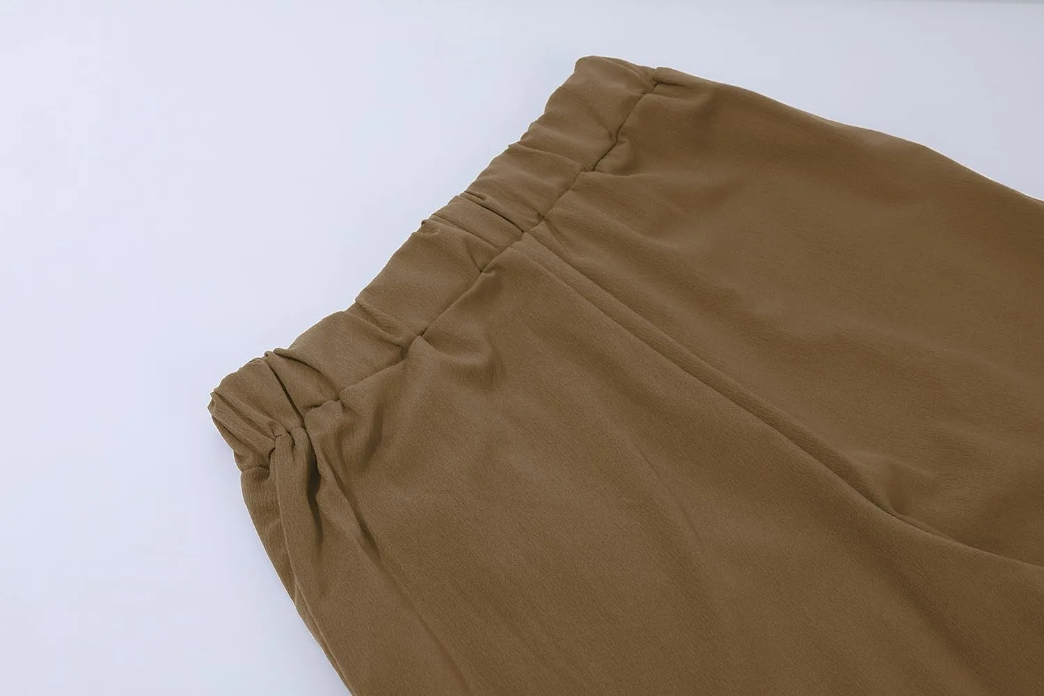 yoeasy Women Wide Leg Linen Elastic Waist Pants Casual Loose Palazzo Beach Trousers